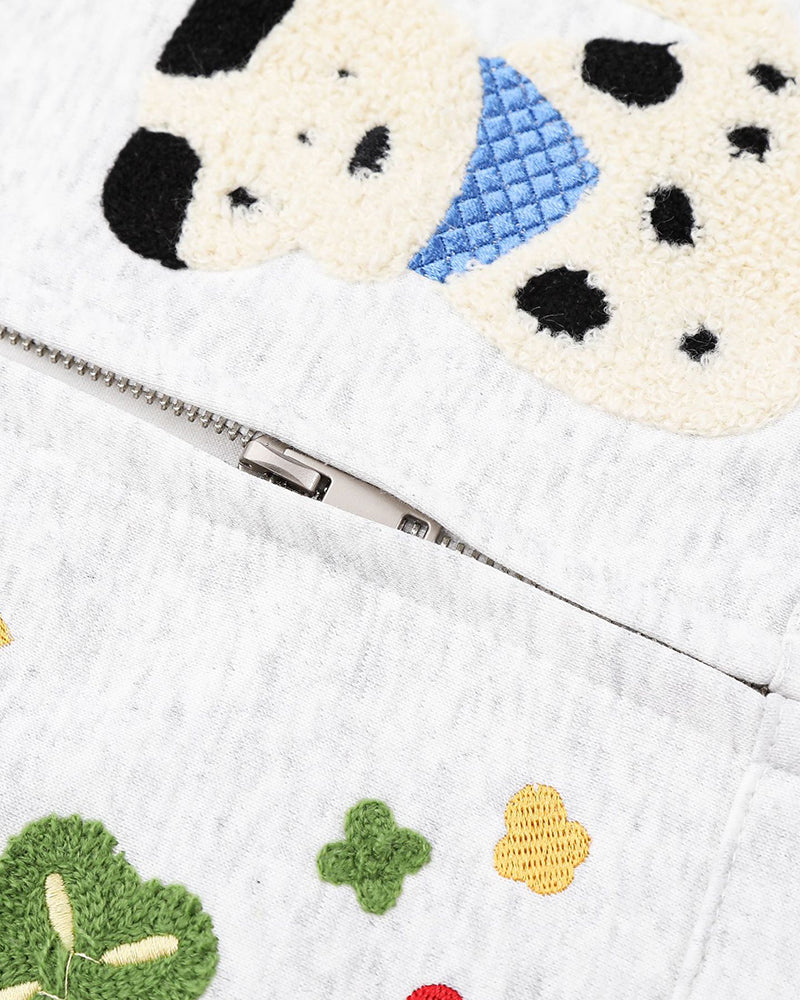 楽しいフード付きスウェットシャツジャケット