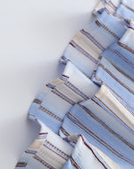 刺繍入りストライプ半袖シャツ