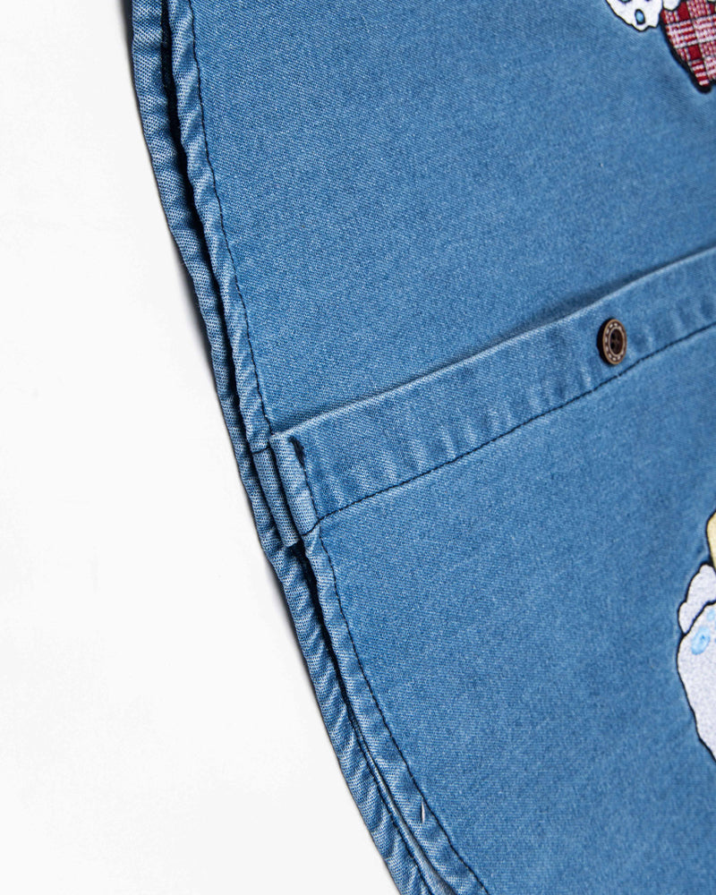 面白い漫画の刺繍シャツ