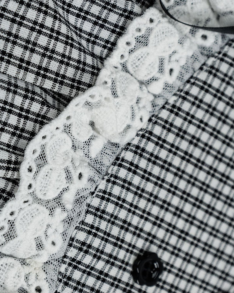 콘트라스트 컬러 플레드 스커트