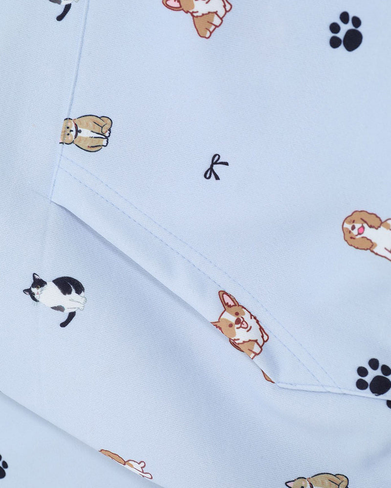 面白い子犬のフード付きスウェットシャツ