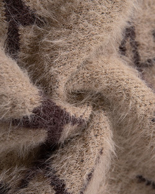 Contrast color crew neck knitted sweater