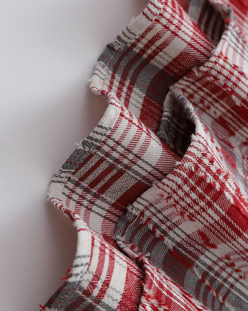 レトロチェック柄半袖シャツ