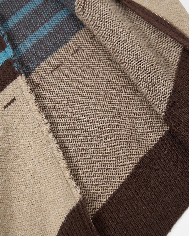 レトロなストライプのパッチワークジャケット