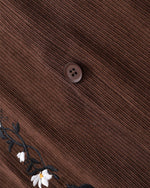 Vintage floral embroidered long-sleeved shirt