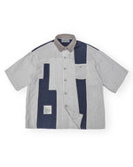 Color-blocked short-sleeved shirt