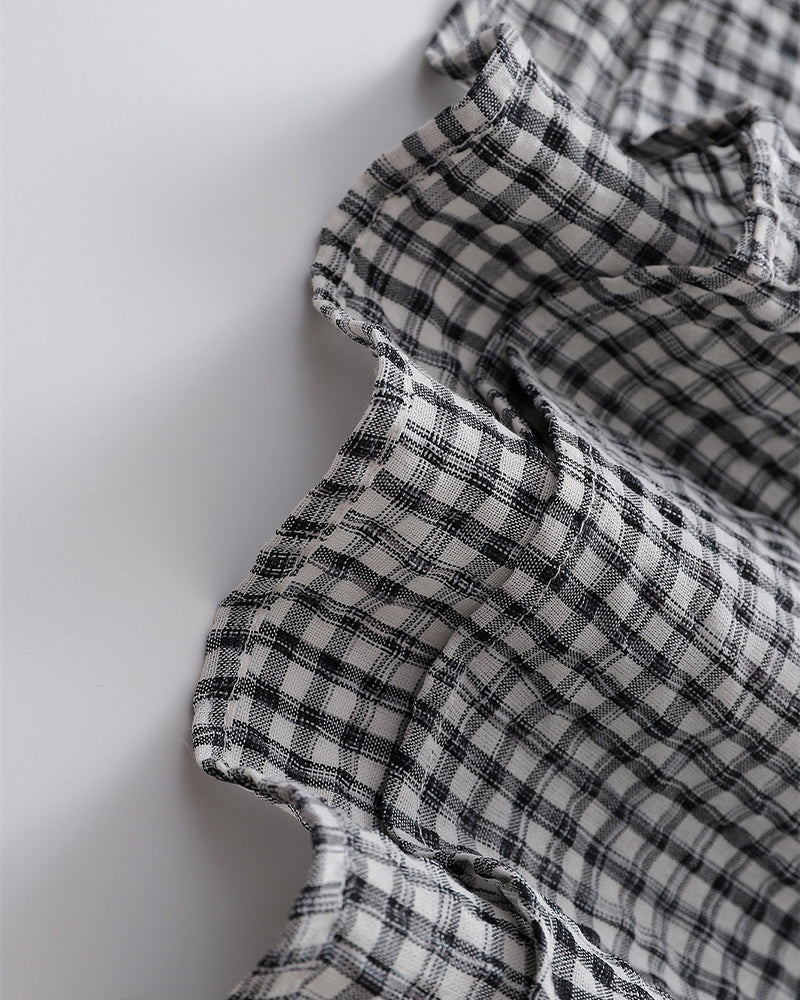 レトロチェック柄半袖シャツ