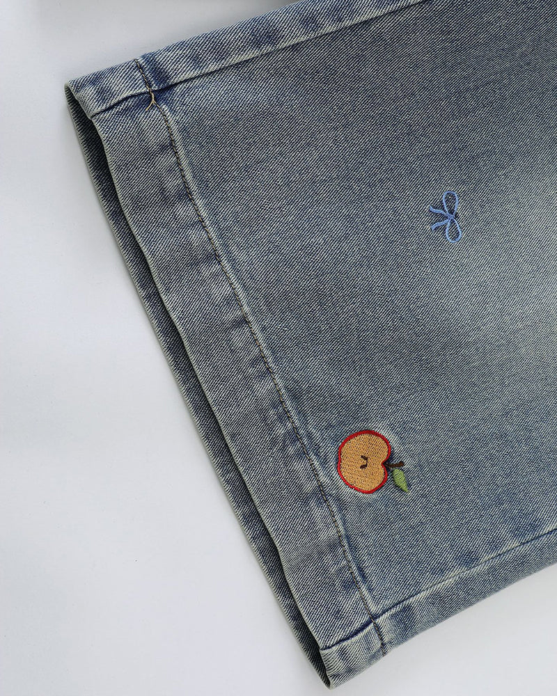 シンプルパピーデニムショーツ