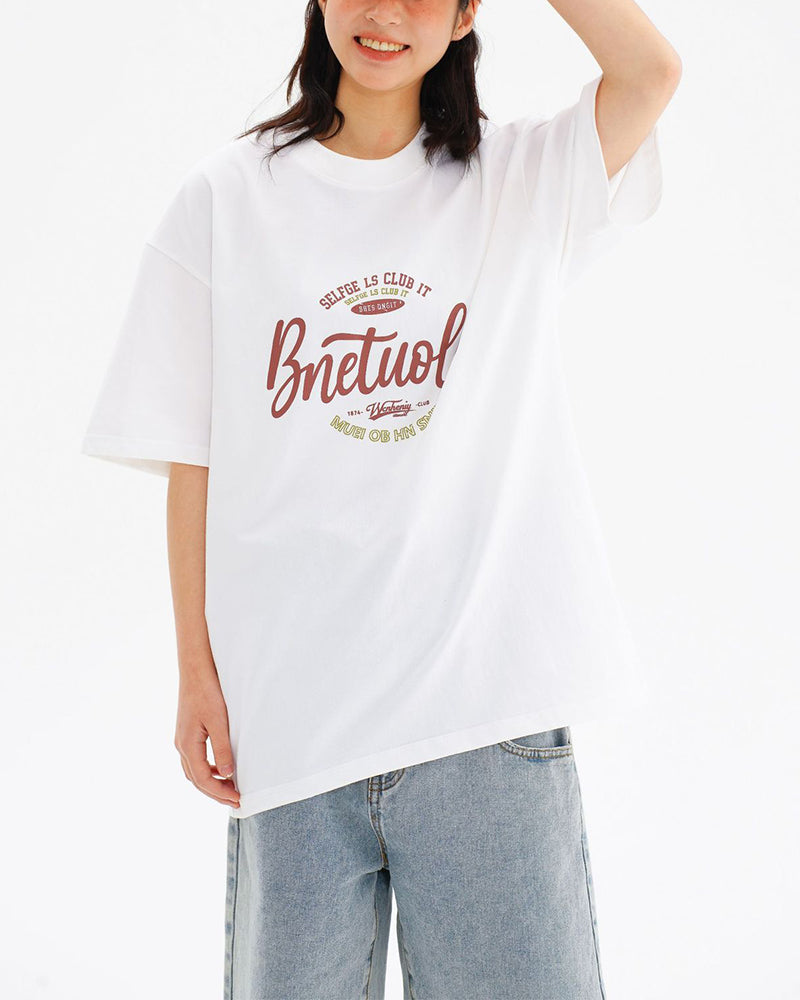 레터 프린트 반팔