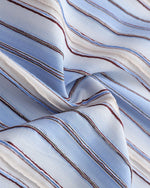 刺繍入りストライプ半袖シャツ