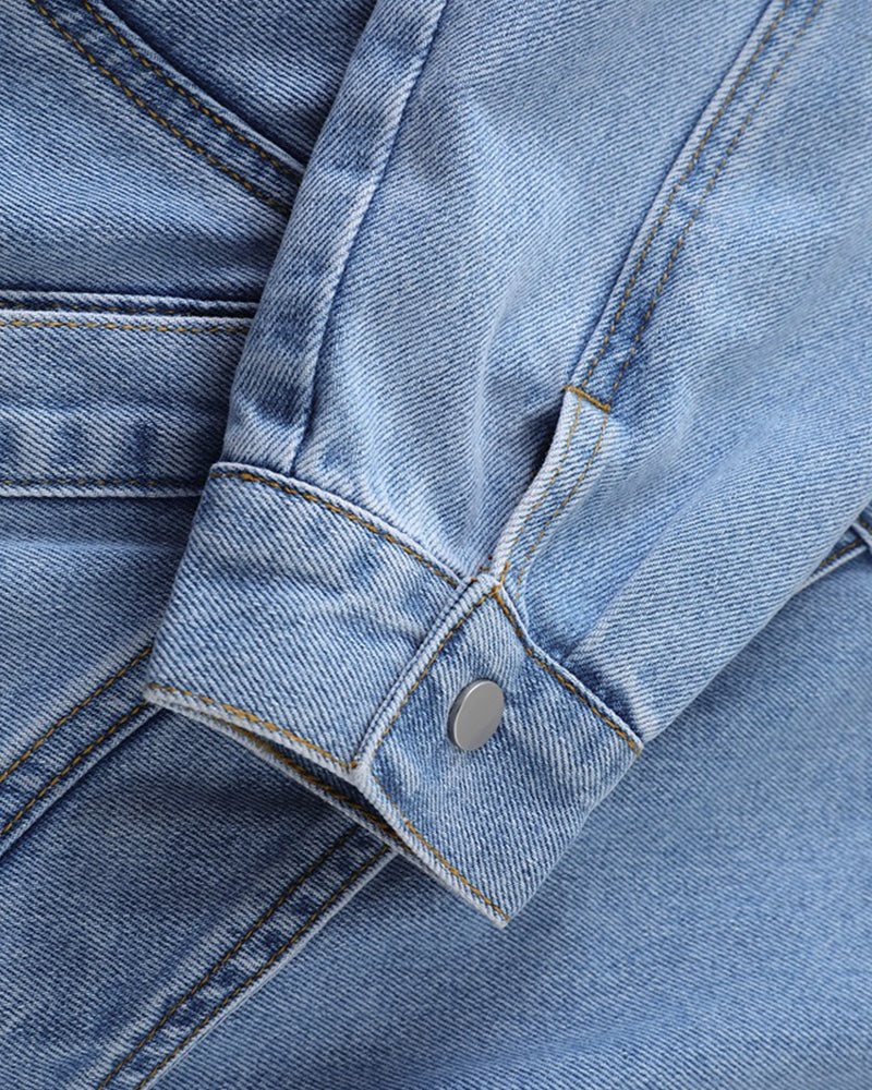 ウォッシュ加工スタンドカラージャケット