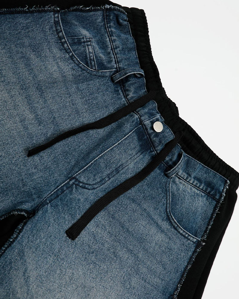 レトロでシンプルなウォッシュ加工のデニムショートパンツ
