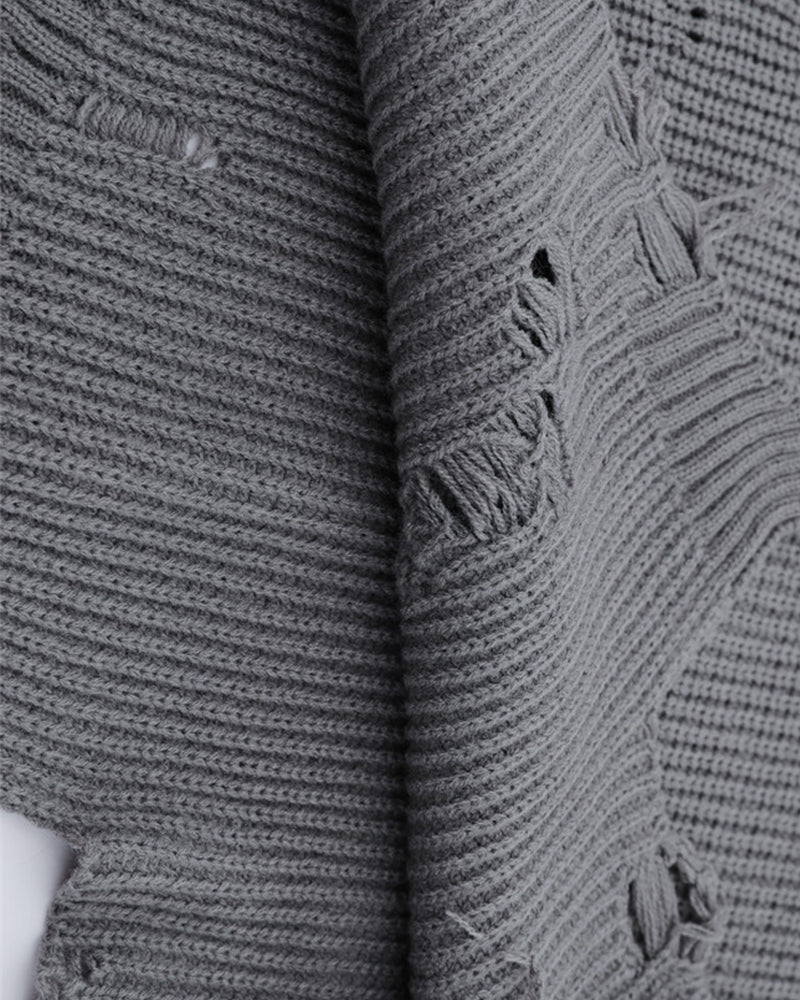 irregular hole sweater