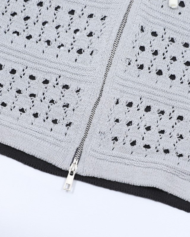 カップルのカラーブロックフード付きセーター