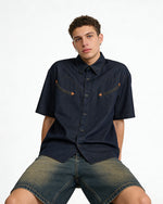 Color-block Patchwork Casual Shirt