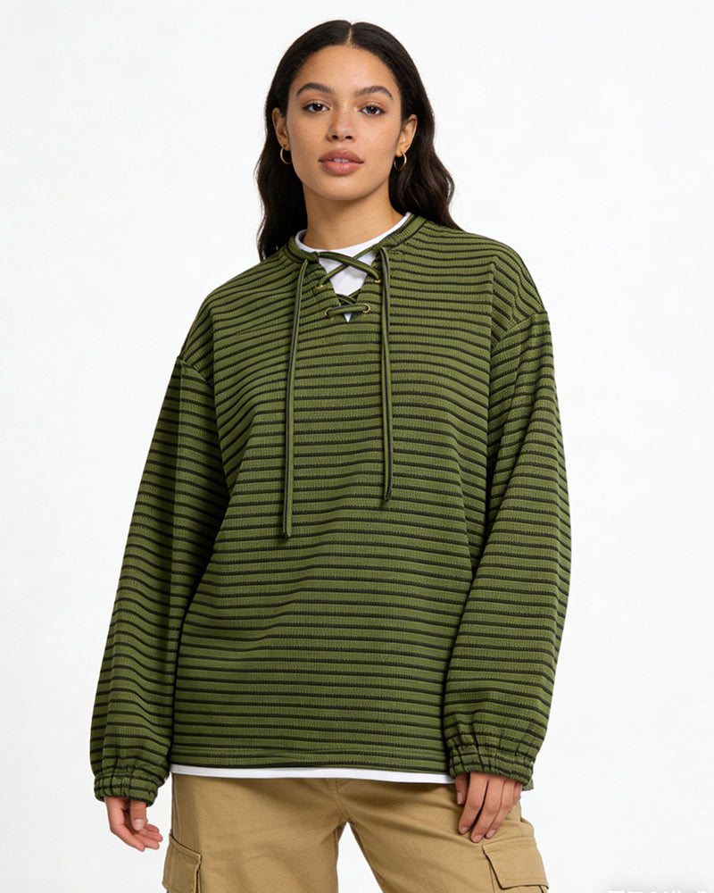 Minimalist Striped Long-Sleeve Top