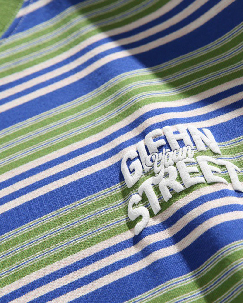 Contrast striped short sleeves