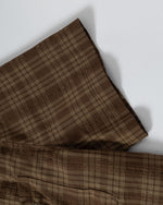 Plaid Short-Sleeve Shirt with Tie Details