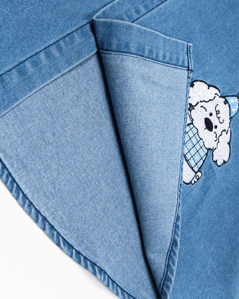 面白い漫画の刺繍シャツ