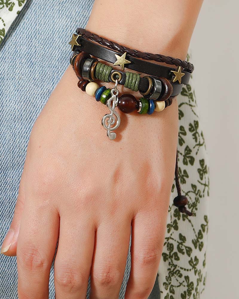 Multi-layer beaded bracelet