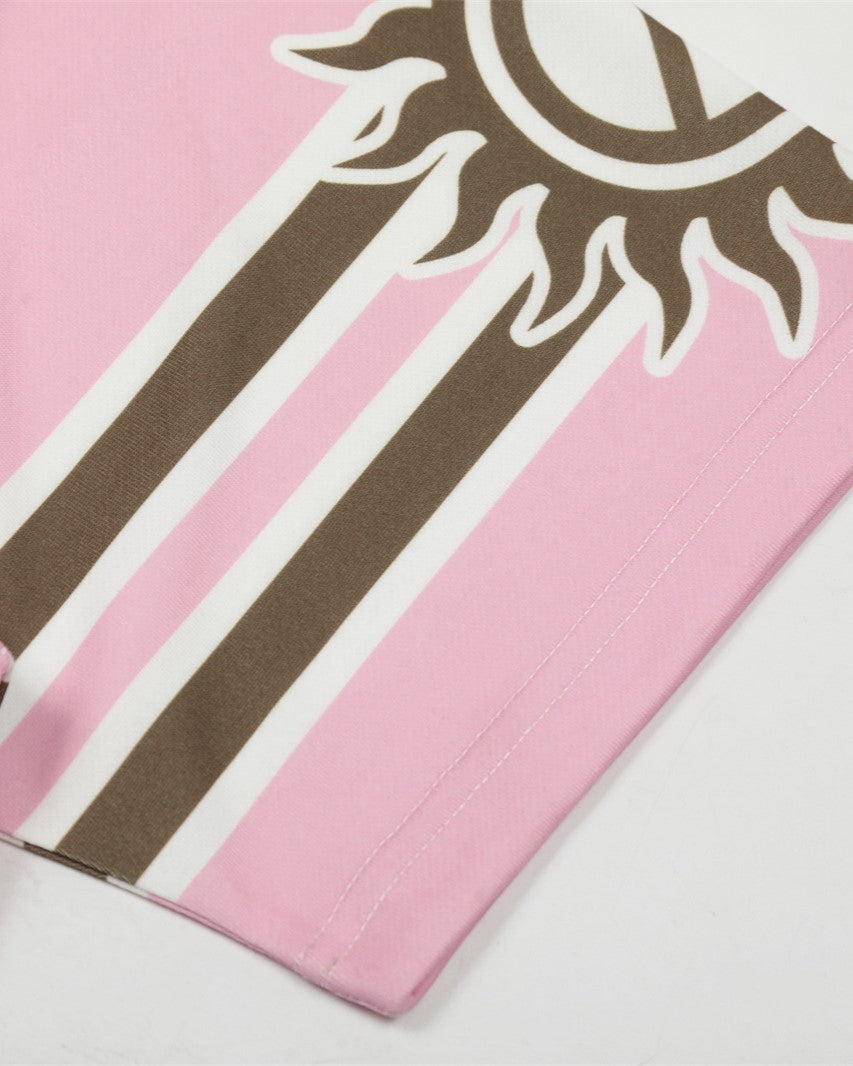 Retro V-neck sports short sleeves