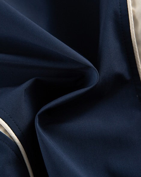 レトロなカラーブロックスタンドカラージャケット