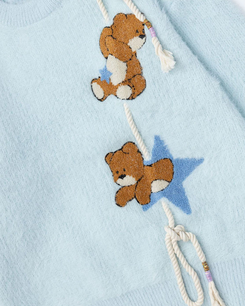 漫画風のゆったりとしたプルオーバーセーター