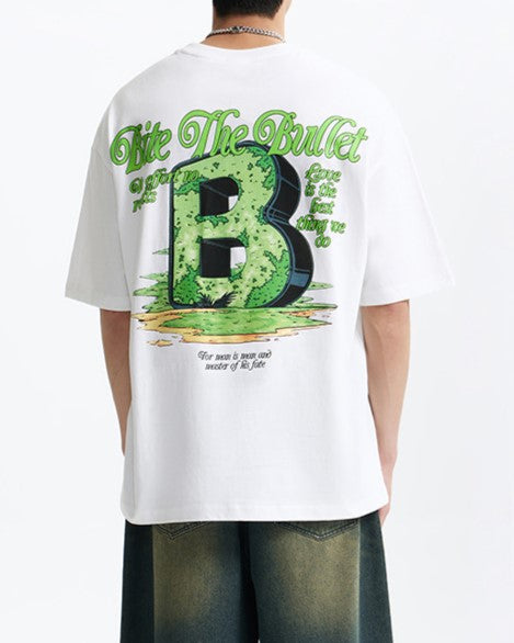 Letter B loose short sleeves