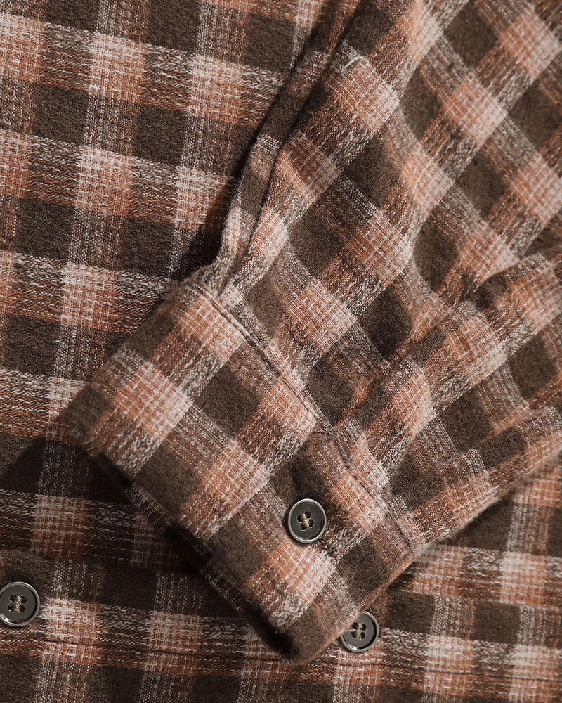 ビーズチェック柄長袖シャツ