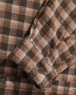 ビーズチェック柄長袖シャツ