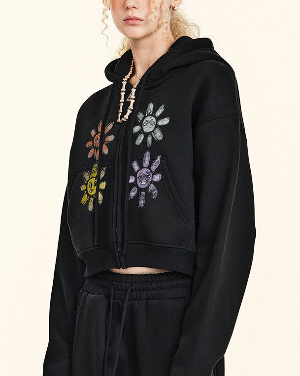 クロップドポケットジップアップジャケット