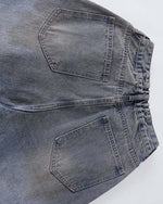 インクジェットウォッシュ加工のダメージジーンズ