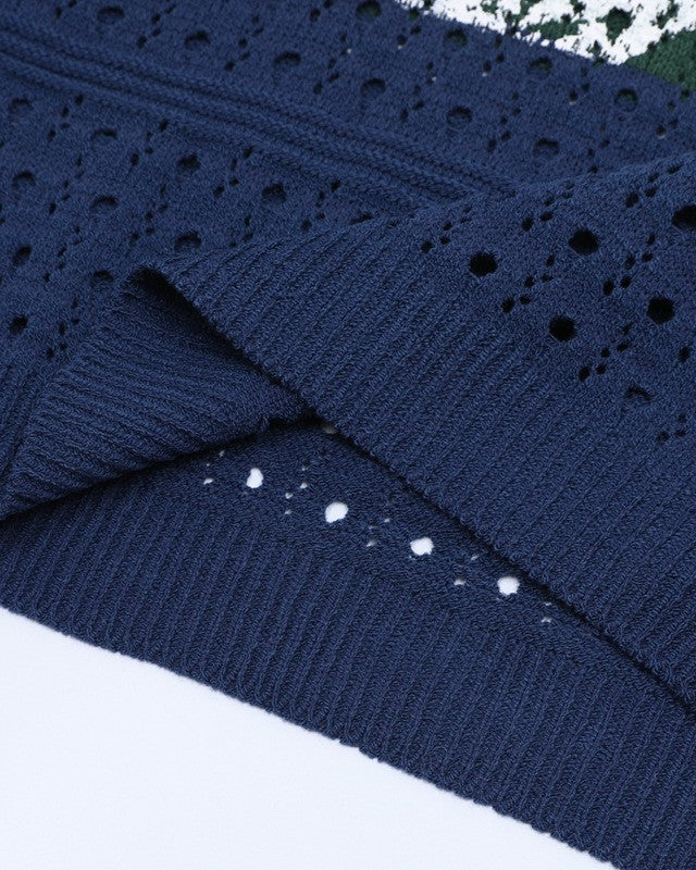 透かしプリントセーター