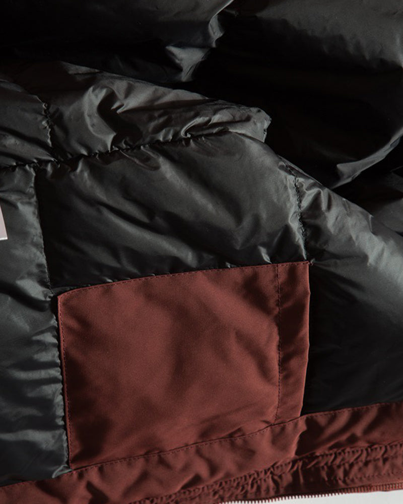 パッチワークコントラストカラーダウンジャケット