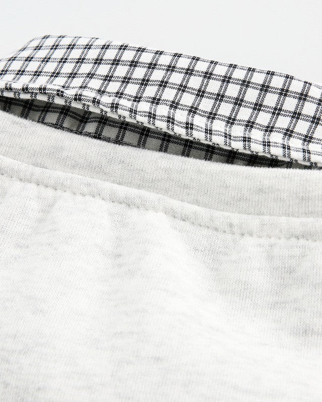 フェイクツーピースプルオーバースウェットシャツ