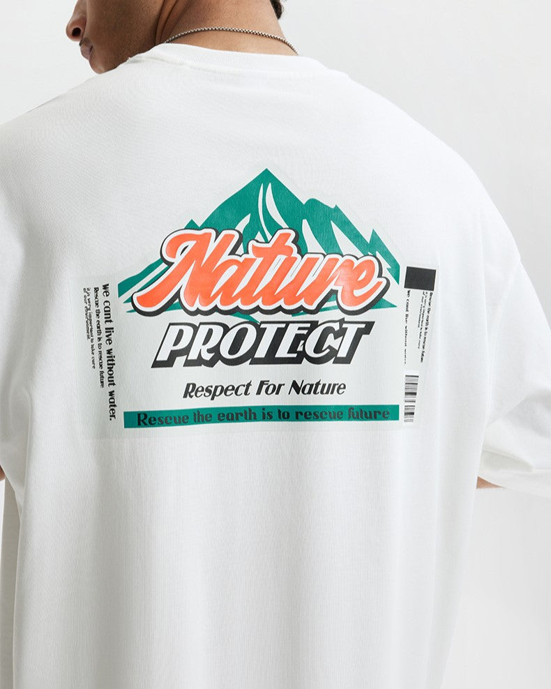 山のプリント半袖