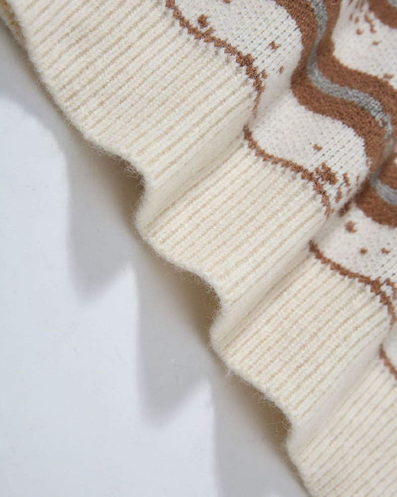 ヴィンテージ刺繍ラペルセーター