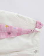 カジュアルな花柄ワイドレッグパンツ