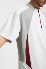 Small high collar contrast color short sleeves