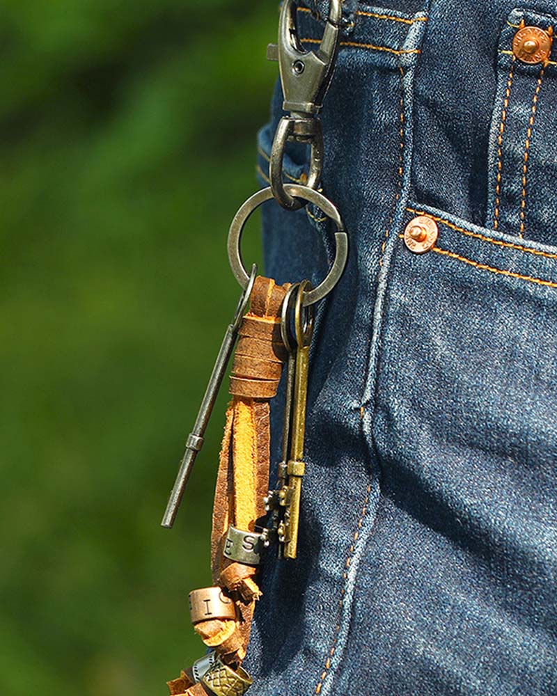 빈티지 술 장식 키체인