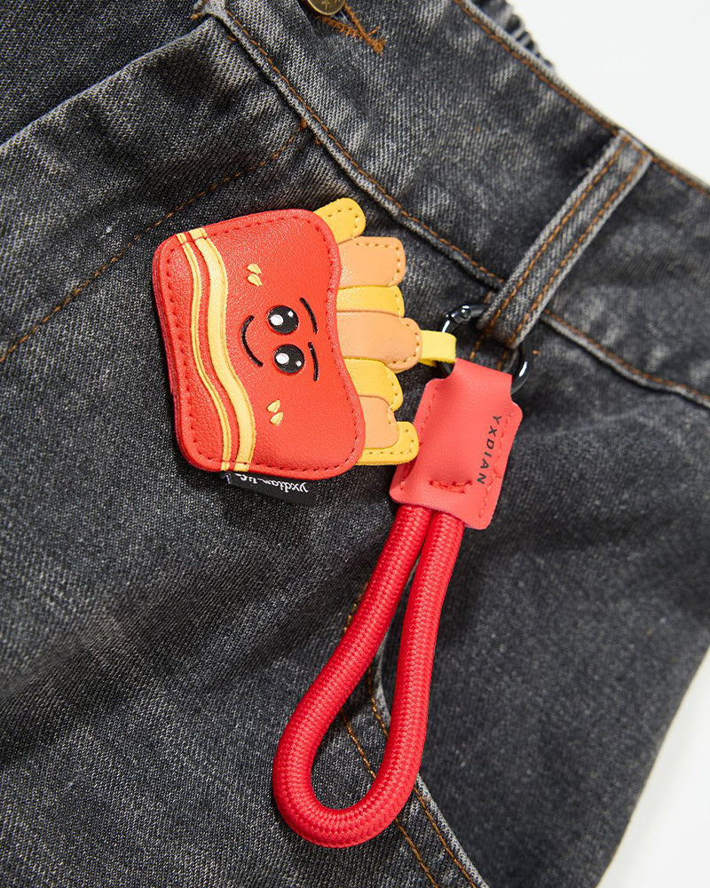 Cartoon washed straight jeans