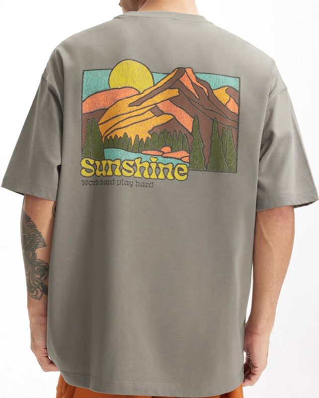 Outdoor printed short sleeves