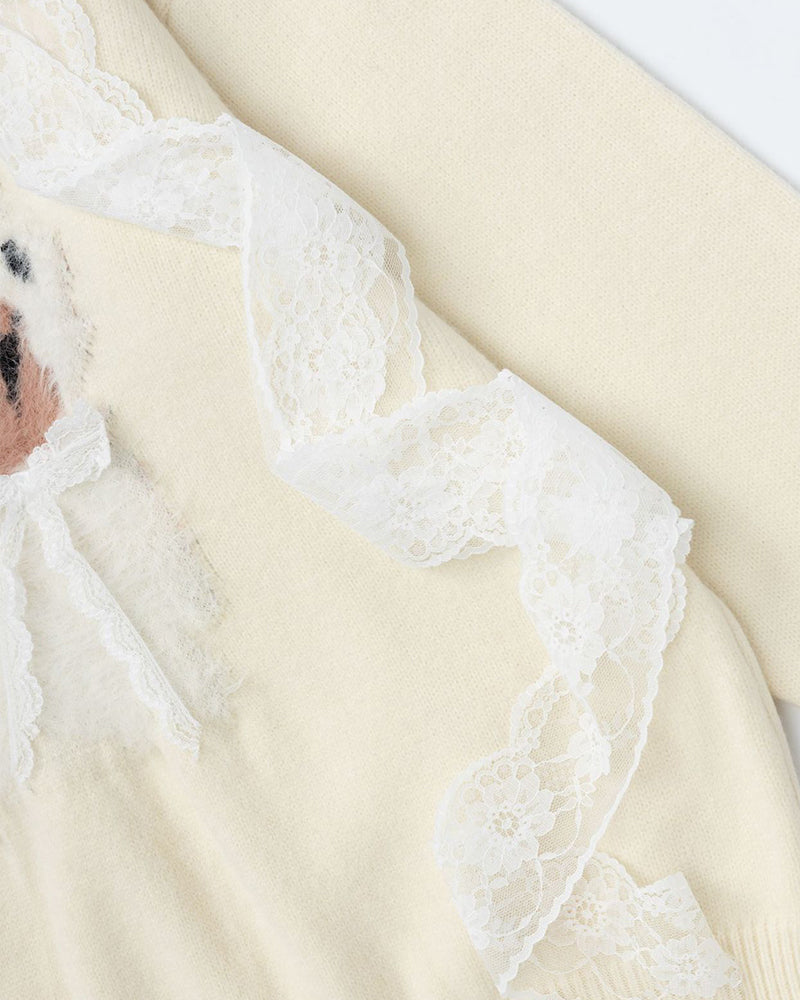 漫画柄のプルオーバーセーター