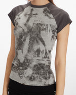 楽しいカラーブロックプリントの半袖