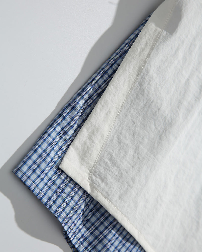 Faux two-piece long-sleeved shirt