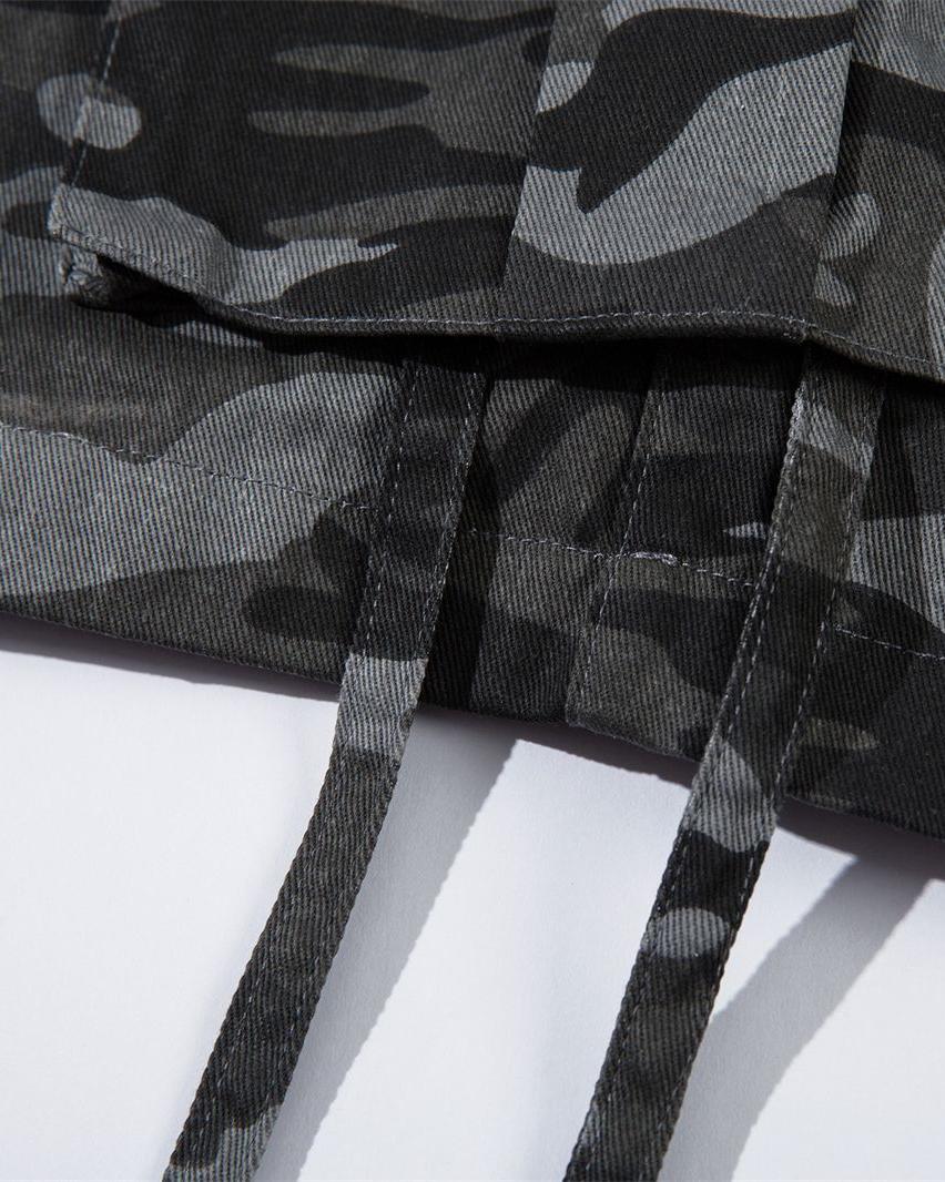 Vintage Multi-Pocket Camouflage Shorts