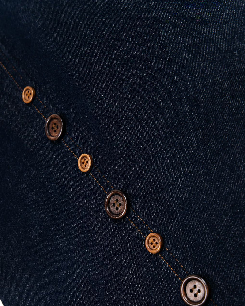 ボタン刺繍ジーンズ