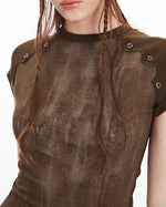 Short sleeves with patchwork design