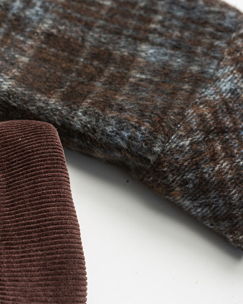 レトロなパッチワークチェック柄ワークジャケット