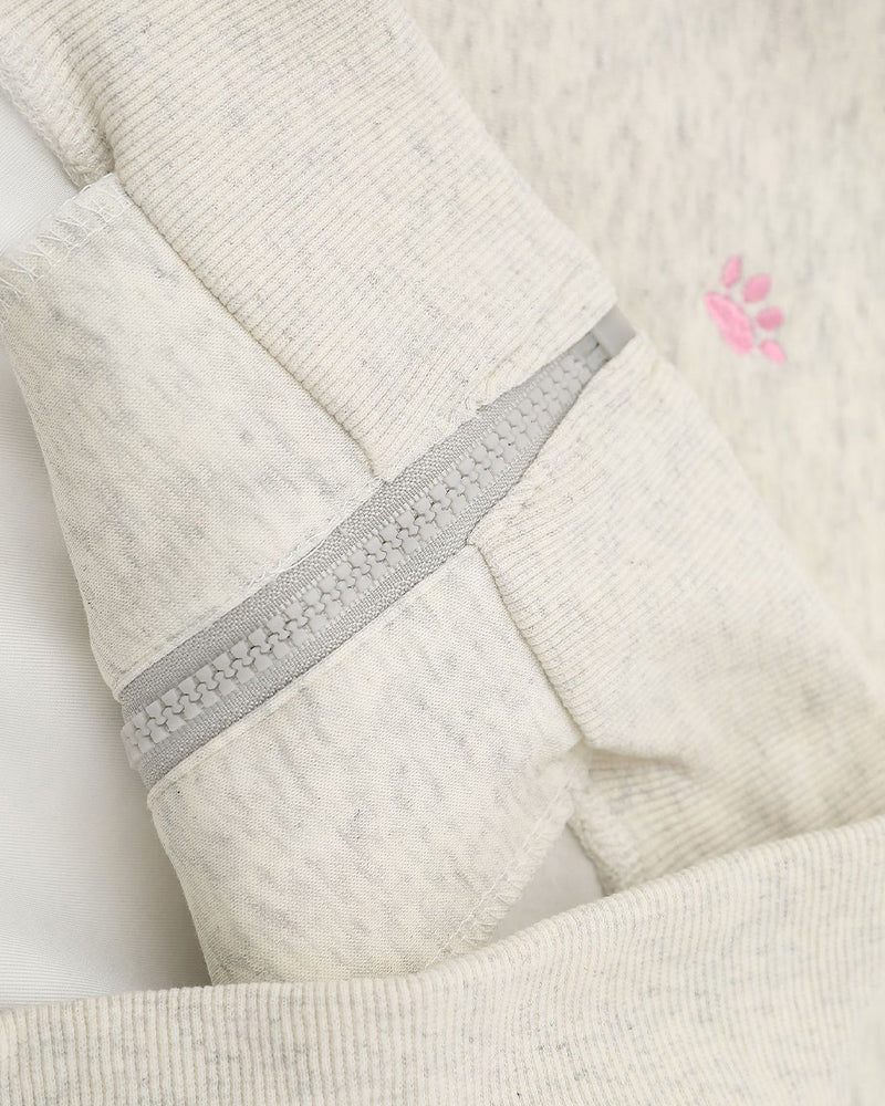 チェック刺繍フード付きスウェットシャツジャケット